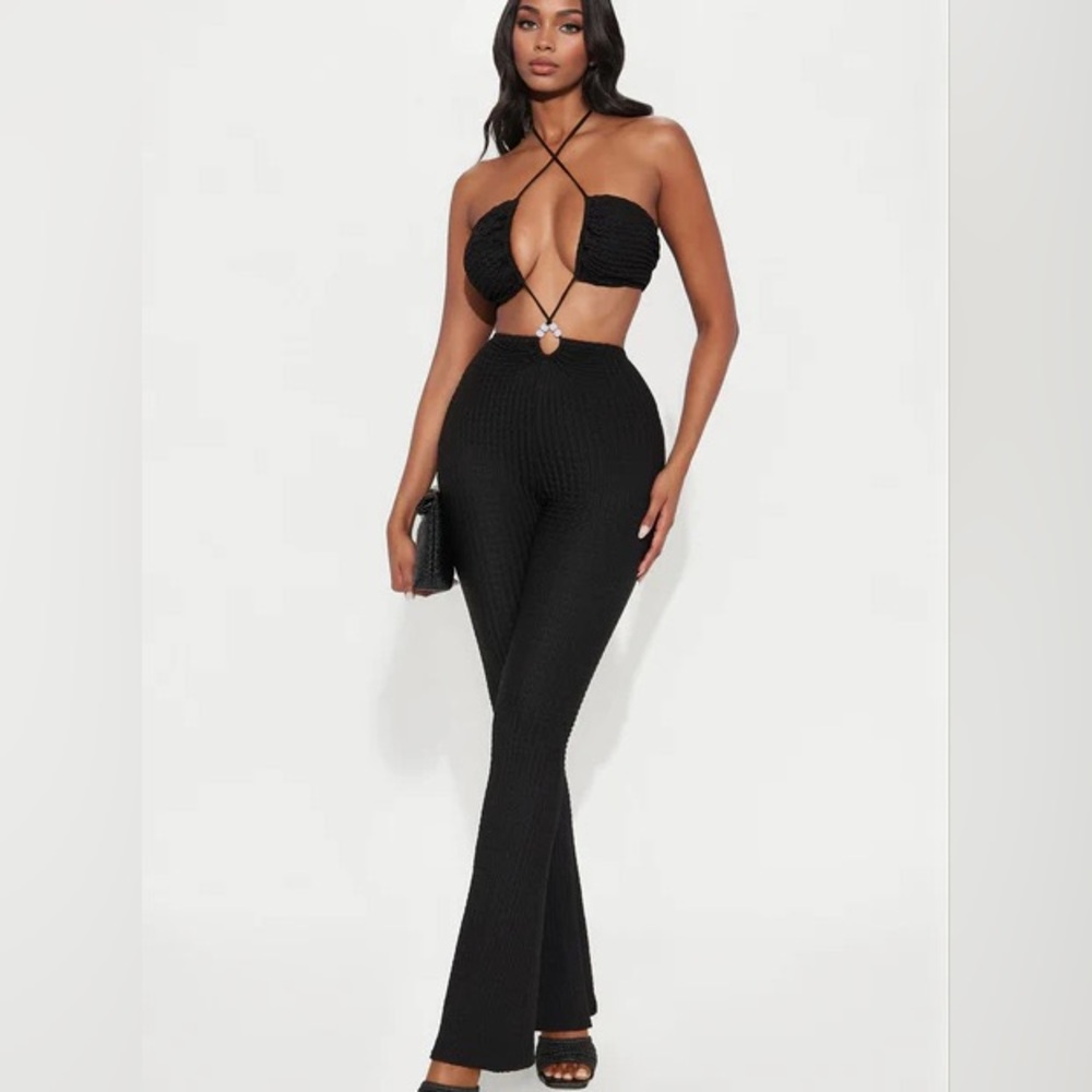 Cara Textured Halter Jumpsuit NEW ๐ท๏ธ